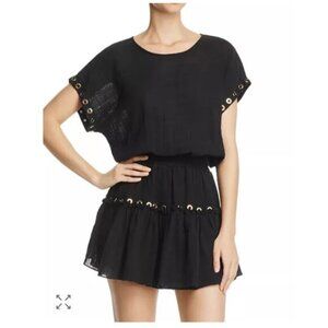 MISA Los Angeles Black Millie Grommet-Detail Dress Size: XS